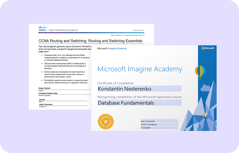 Міжнародна сертифікація в 
рамках курсу